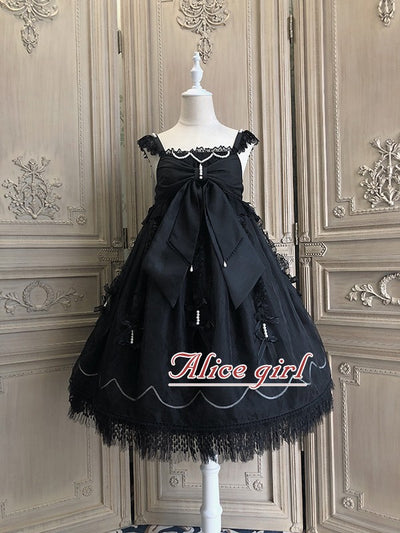 Alice Girl~Sea Girl~Sweet Lolita Jumper Dress Bow JSK S black 