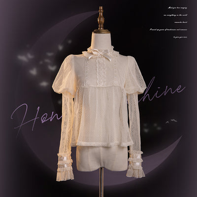 Honey Machine~Casual Sweet Lolita Inner Blouse Multicolors S ivory blouse 