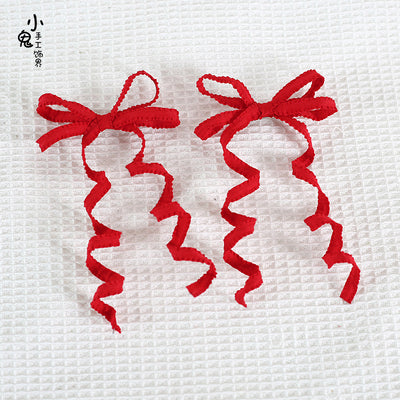 Xiaogui~Sweet Lolita Spiral cos Headdress red (pair)  