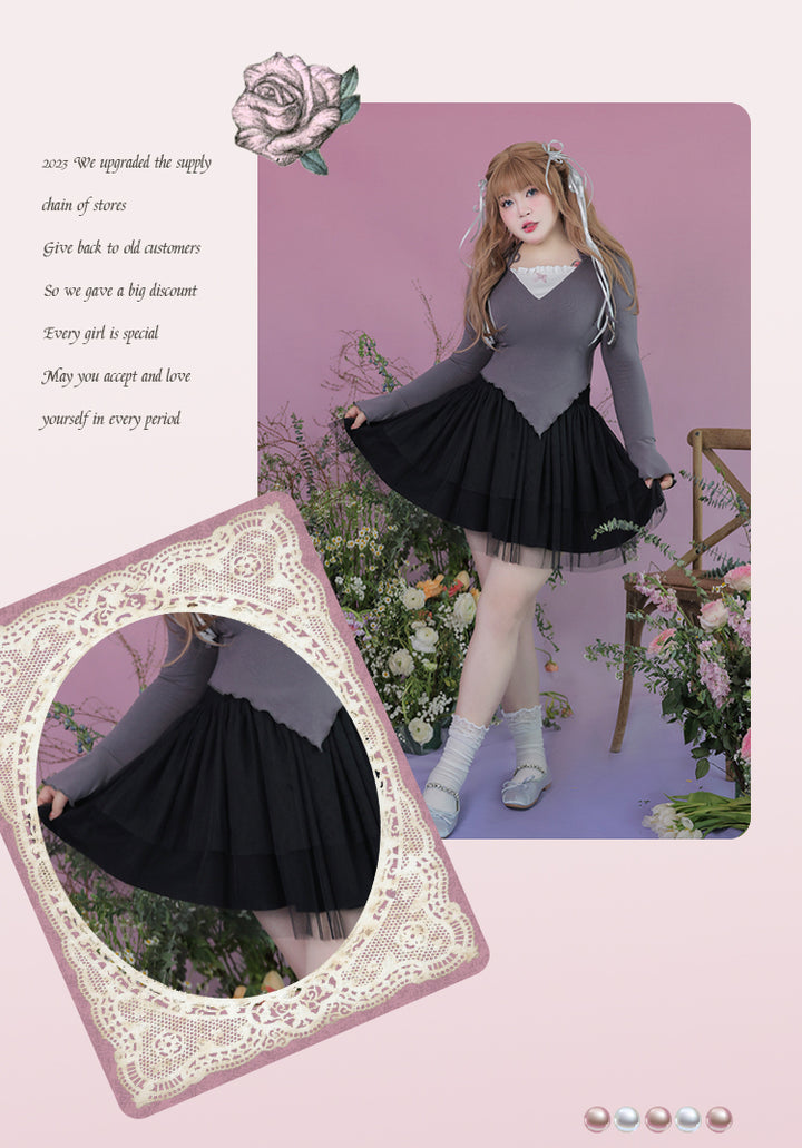 Yingtang~Swan Lake~Plus Size Lolita Skirt and Blouse Ballet Style   