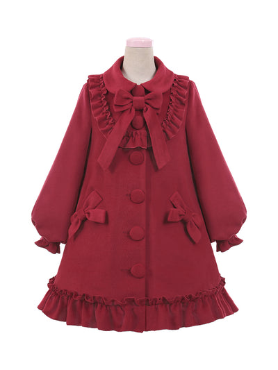 To Alice~Little Li~Kawaii Lolita Woolen Overcoat 0(S) wine red coat 
