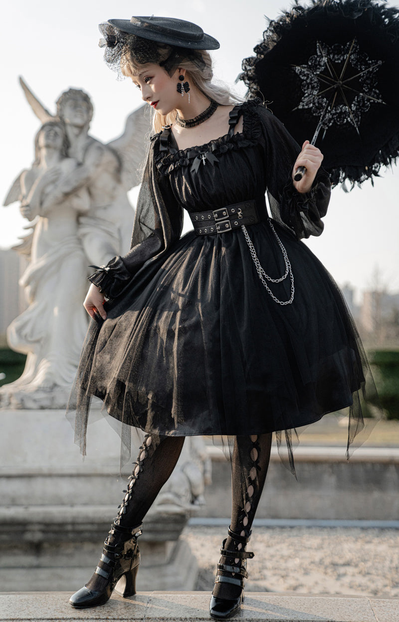 Your Princess~Gothic Lolita High Waist Black Dress   