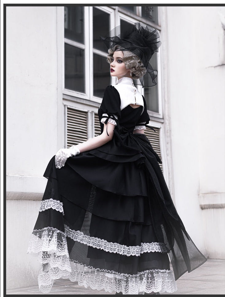 With PUJI~Prayer of the Dead~Gothic Nun Lolita OP Dress   