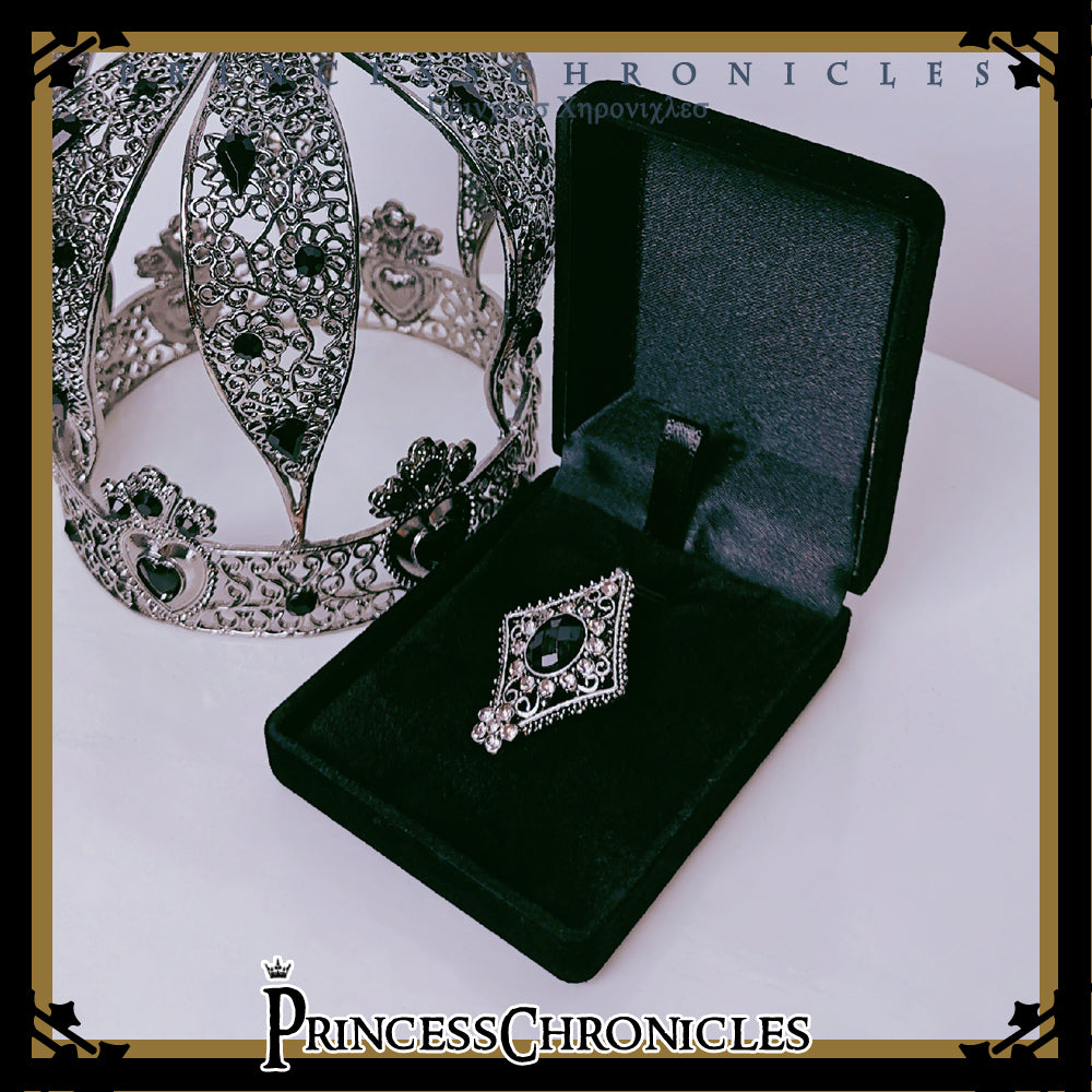 Princess Chronicles - Black and Blue - Gothic Lolita Brooch rhombus shape brooch