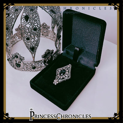Princess Chronicles~Black and Blue~Gothic Lolita Brooch free size rhombus shape brooch 