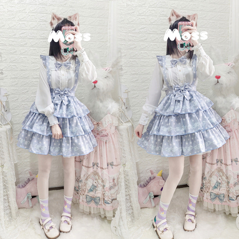 Eieyomi~Little Hetty~Sweet Daily Polka Dot Straps Lolita Skirt   
