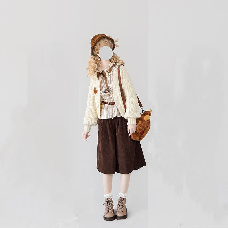 YuanSu - Vintage Loose Lolita Corduroy Pants