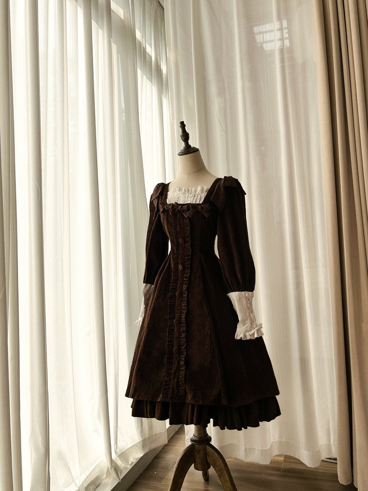 (BuyForMe) Sweet Wood~Annie's Gift~Elegant Velvet Lolita OP Dress   