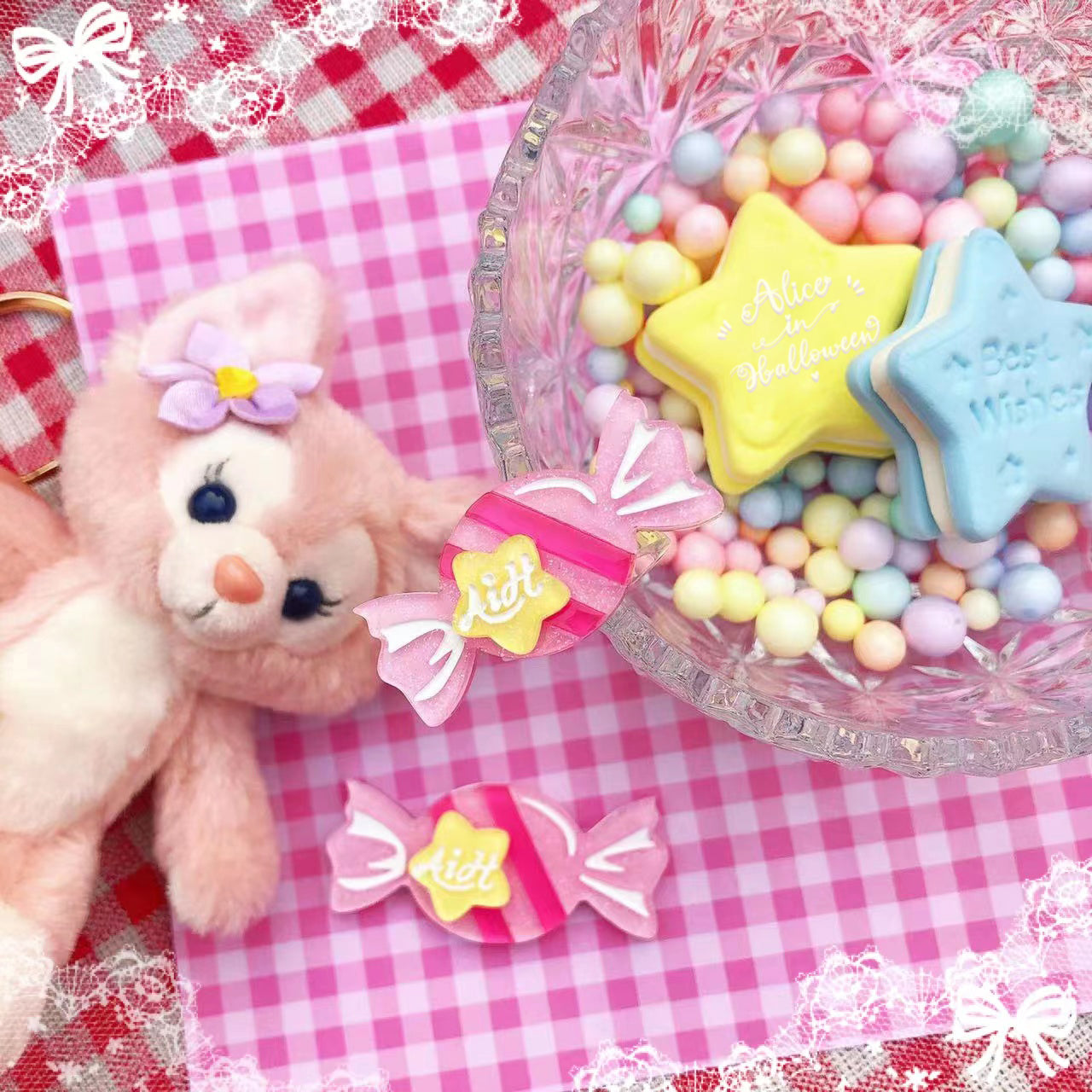 Halloween Alice - Rainbow Candy - Sweet Lolita Ring Hairclip