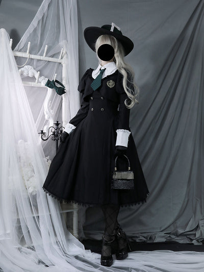 Alice Girl~Greene College~Preppy Style Fake Two-piece Lolita OP   