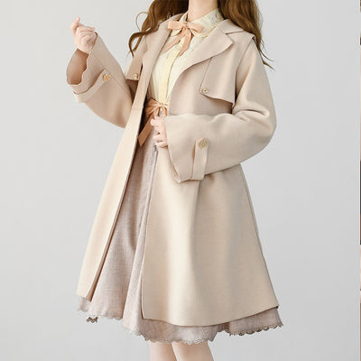 Yuansu~To Early Winter~Multicolors Lolita Winter Overcoat S off-white 