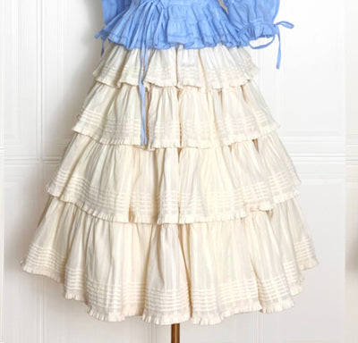 Boguta - Heidi Cotton Lolita Tiered SK Skirt M light ivory
