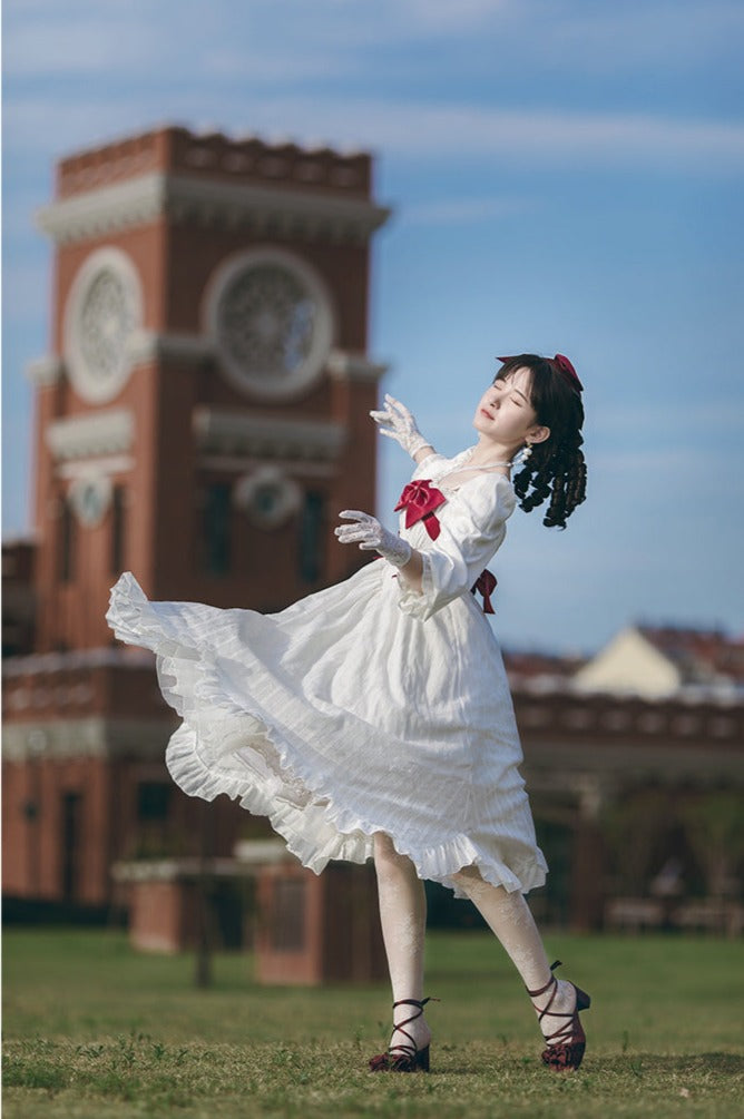 With PUJI - Romantic Dating - Halter Neckline Lolita OP Dress