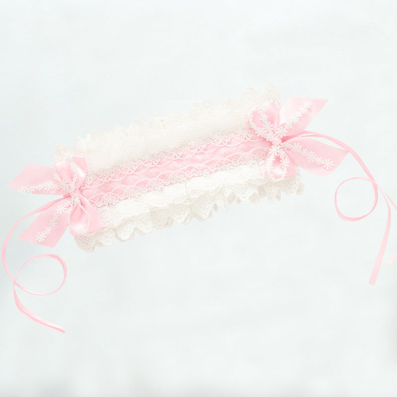 Sweet Kid Lolita Lace Hair Band pink（double laces）  