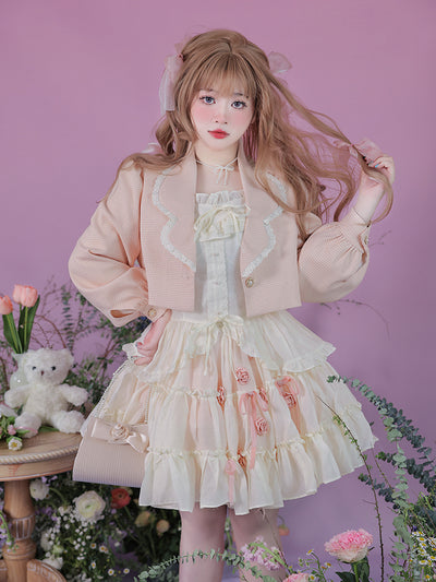 Yingtang~Sweet Lolita Plus Size Off White Suit   