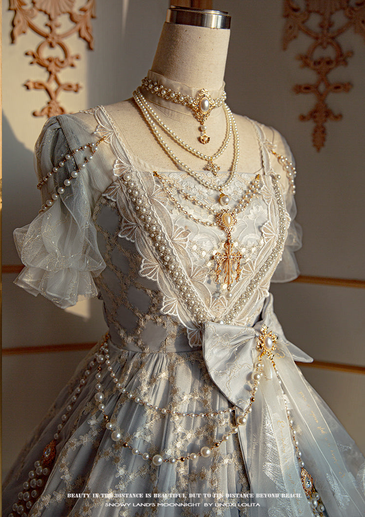 Lingxi Lolita~Greek Style Vintage Handmade Bead Lolita Dress 7036:78742