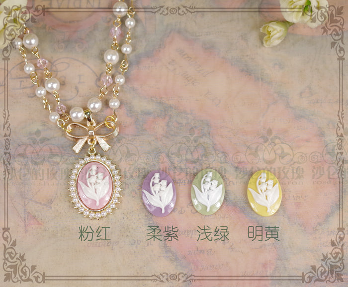 Rose of Sharon - Retro Lolita Necklace 4 Colors Soft violet