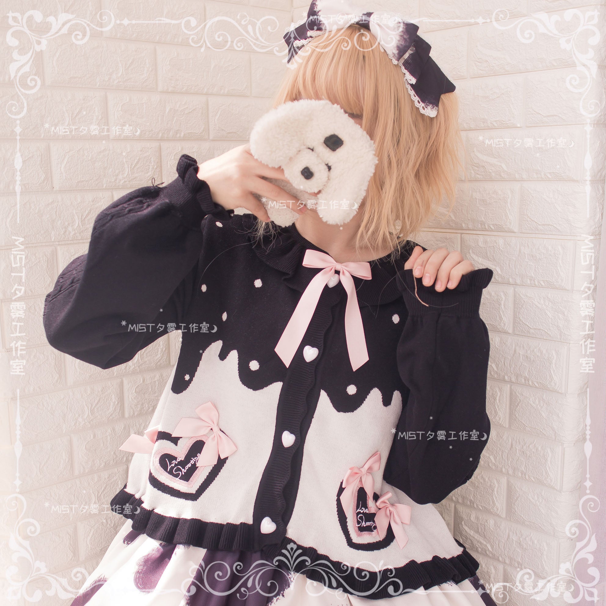 MIST~Beating Heart~Sweet Lolita Thick Sweater Coat Puff Sleeve 9908:115026