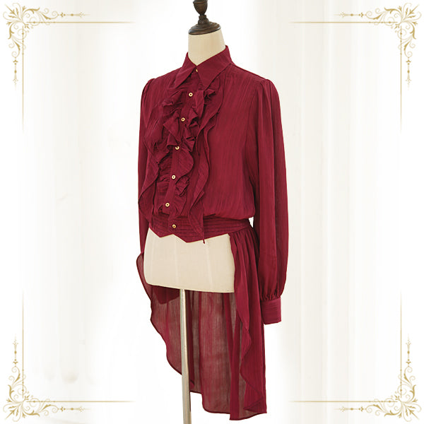 Immortal Thorn - Immortal Moon Night Song - Ouji Lolita Swallow-tailed Blouse