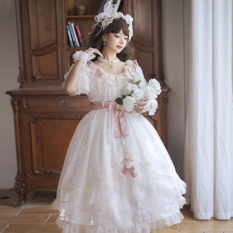 Your Princess~Bright Moon~Elegant Lolita Puff Sleeve OP   