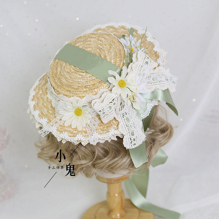 (BuyForMe) Xiaogui~Flower Lolita Tea Party Straw Hat   