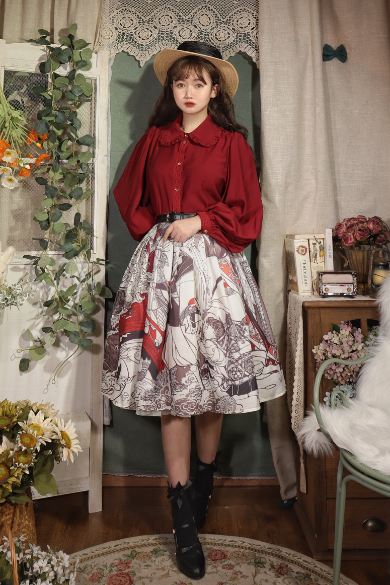 YuanSu~Mayer's Whisper~Vintage Large Sleeve Lolita Blouse   