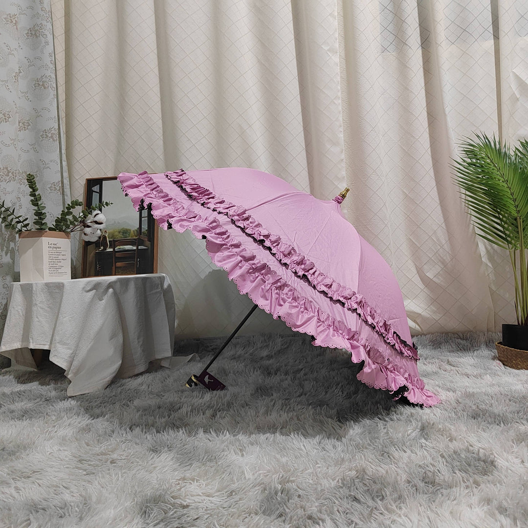 Foldable Flounce Princess Lolita Parasol   