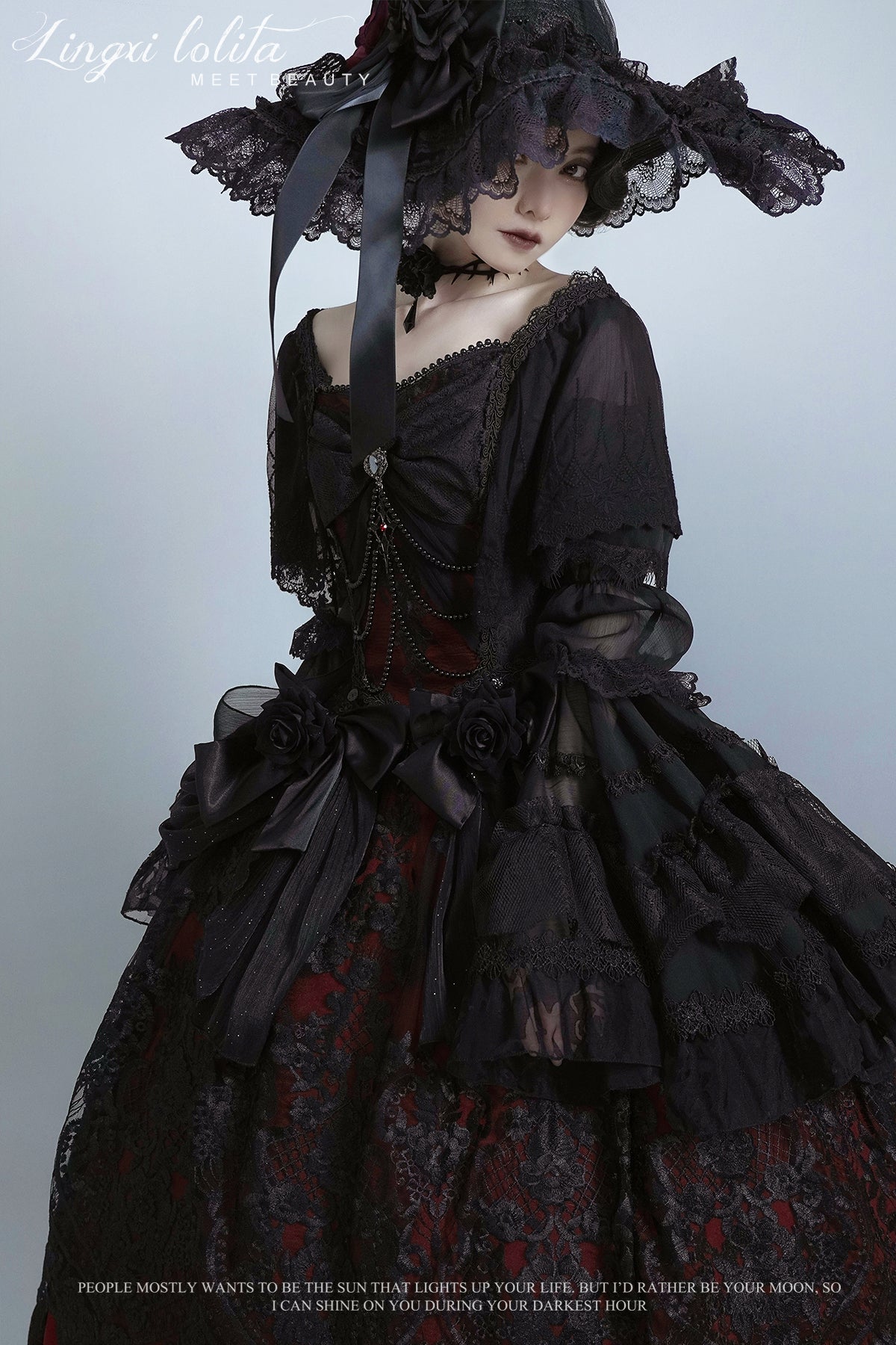 (Buyforme)Lingxi Lolita~Nightmare Lilith~Gorgeous Gothic Lolita OP   