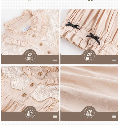 With PUJI~Embrace Stars~Jacquard Cotton Blouse   
