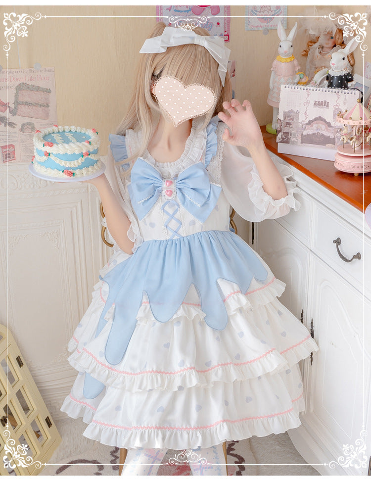 Eieyomi~White Peach Mousse~Sweet Lolita Summer JSK   