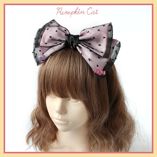 Pumpkin Cat - Candy Boxes - Kawaii Lolita Accessories black pink hair band