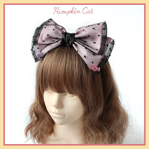 Pumpkin Cat~Candy Boxes~Kawaii Lolita Accessories black pink hair band  