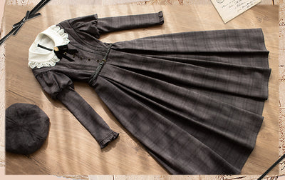 (Buyforme) Avenue Denfer~Gem Book Box~Plaid Classic Lolita OP Dress   
