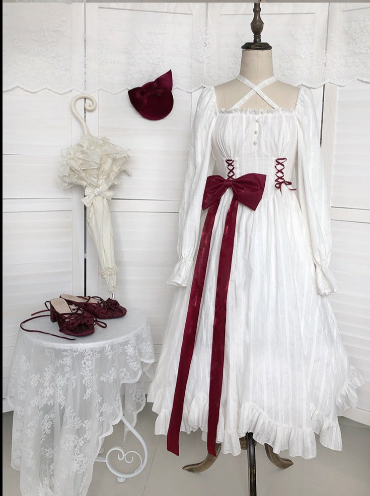 With PUJI - Romantic Dating - Halter Neckline Lolita OP Dress
