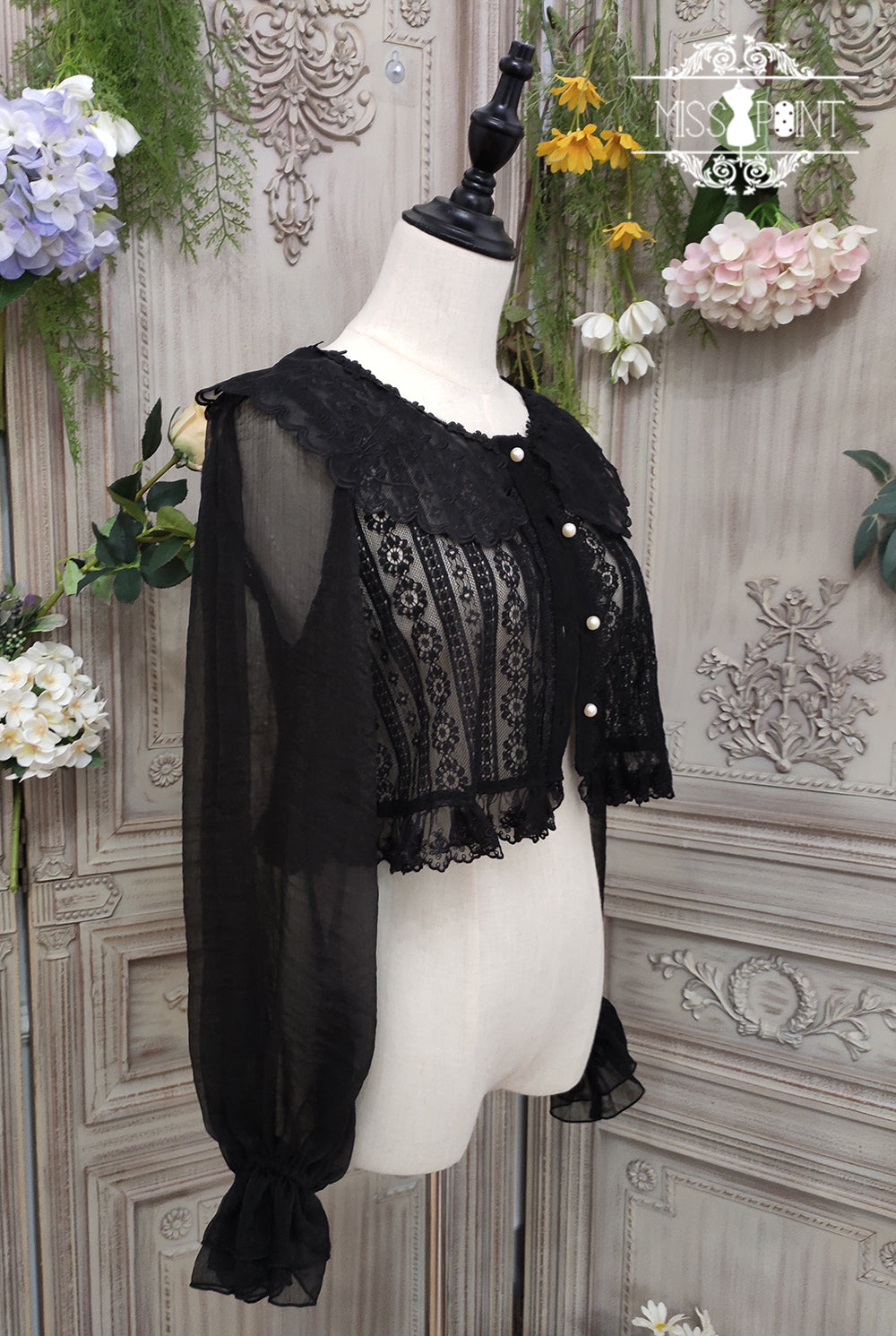 Miss Point~Woody Rose~Elegant Retro Lolita Blouse 528:61025