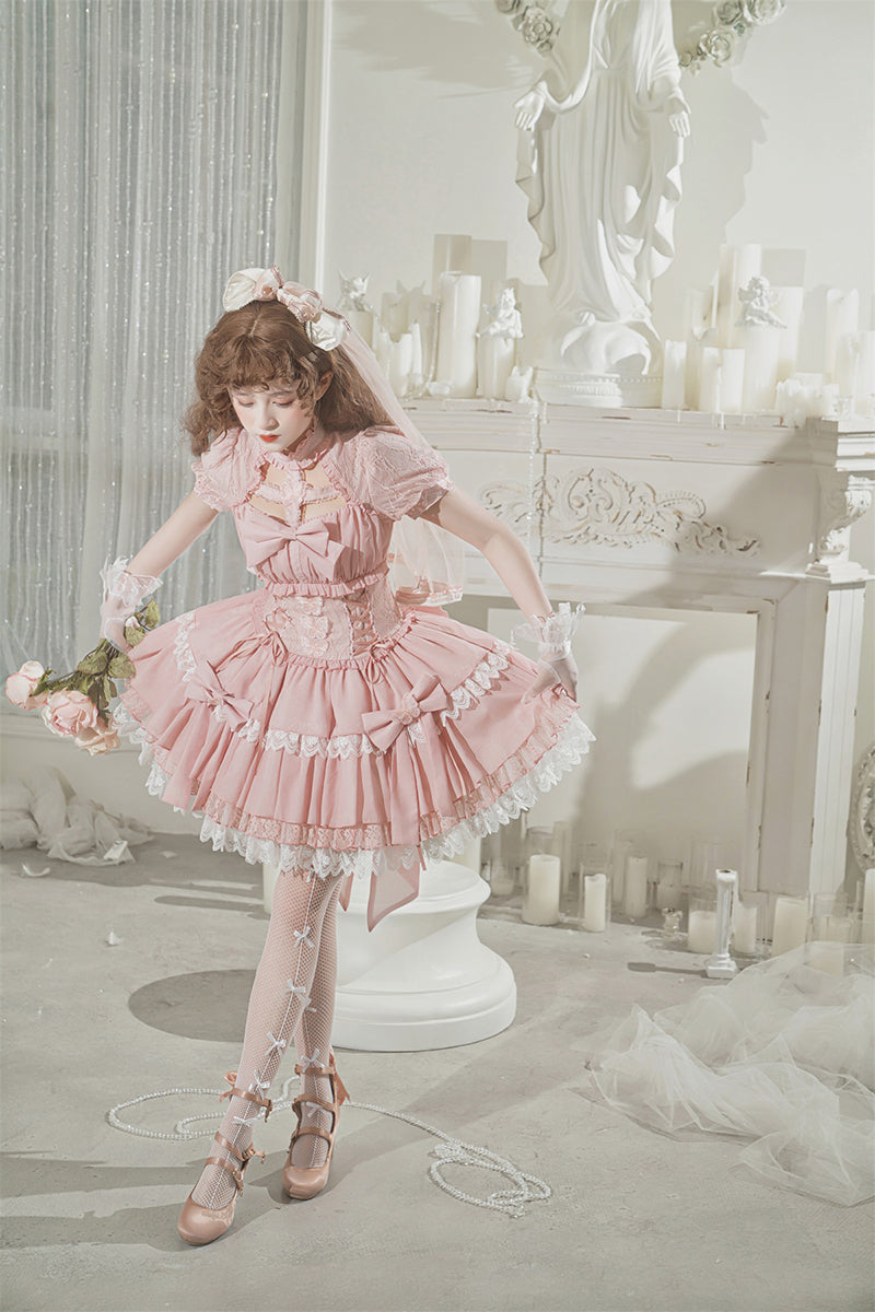 Your Princess - Cross Dream - Sweet Lolita Lace Pink OP Dress