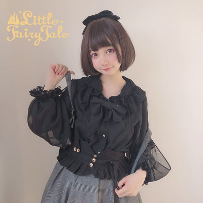 (BuyForMe) Little Fairy Tale~Little Toffee~Cute Chiffon Lolita Blouse S black 