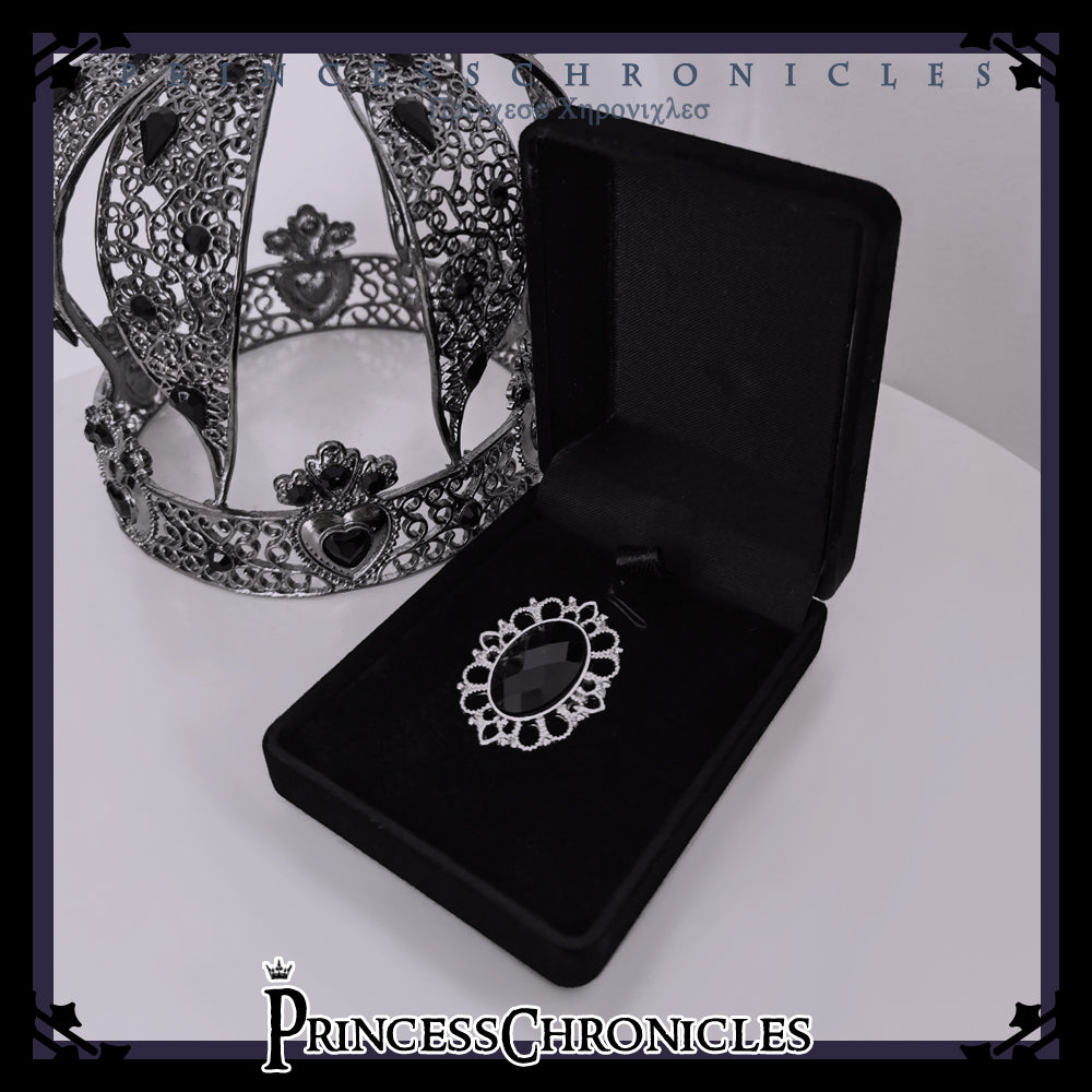 Princess Chronicles~Black and Blue~Gothic Lolita Brooch free size oval shape brooch 