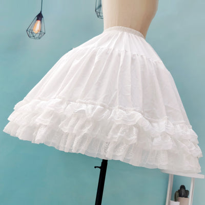 Rainbow Puff~Lolita White Petticoat Fish-bon Adjustable   