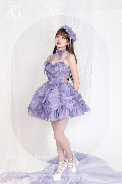 Alice Girl~Knitting Heart~Lolita Accessory Luxury Glossy Lolita Beret   