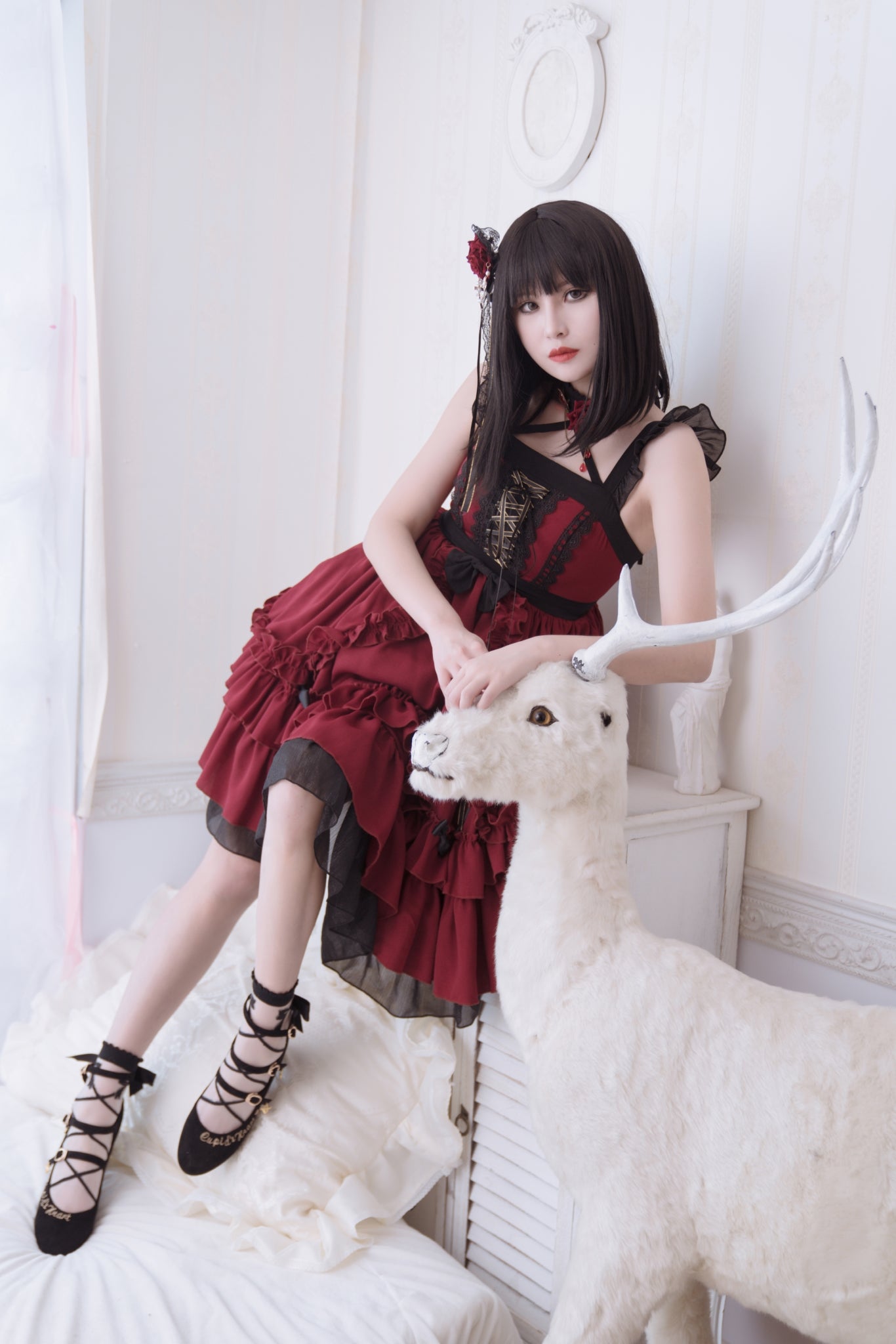 Neverland~The Memoirs of Samuel~Gothic Lolita Dark-theme Red JSK   