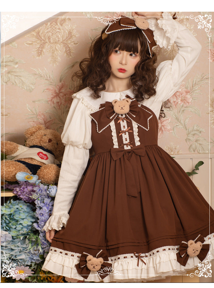 (Buyforme) Eieyomi~Mousse Bear Kawaii Princess Jumper Dress   