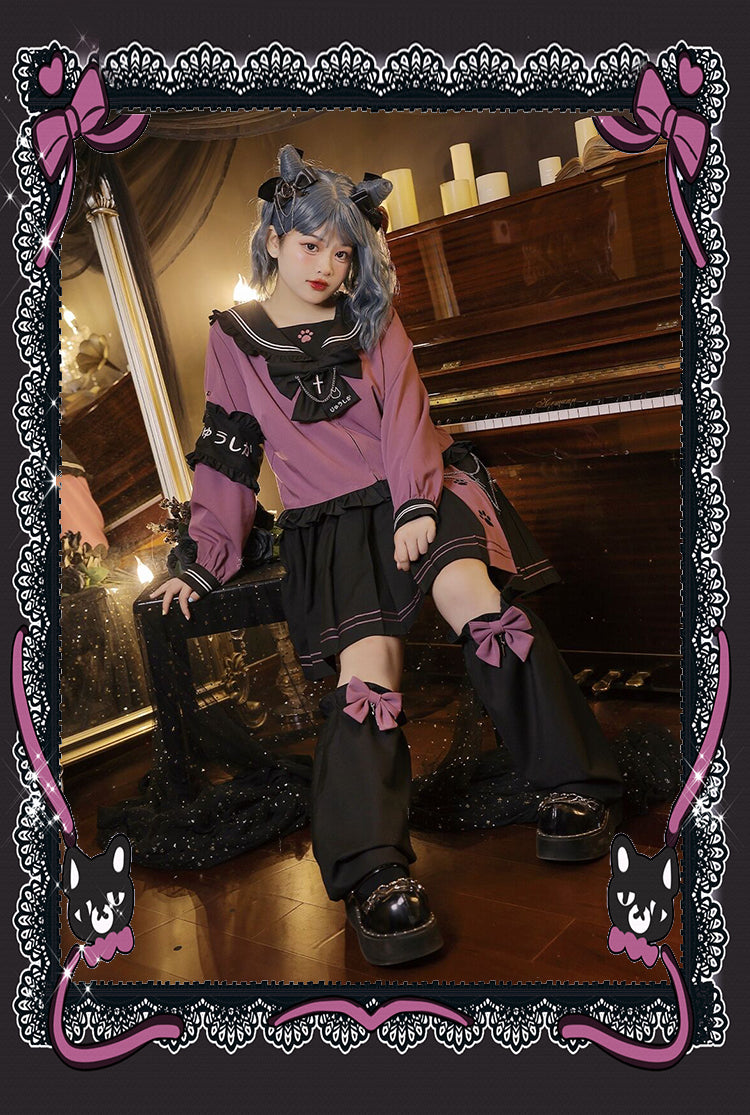 Yingtang~Plus Size Dark-theme JK Lolita Dress Set   