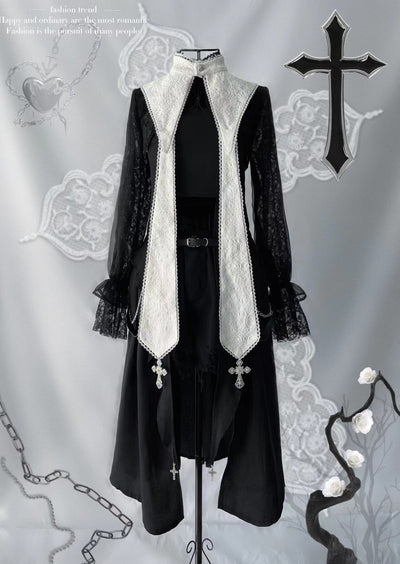 Your Highness~Nun Lolita Gothic OP Dress Full Set   