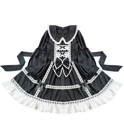 (BuyForMe) Rouroudream~Plus Size Lolita OP Dress Vintage Winter Dress XL long sleeve black 
