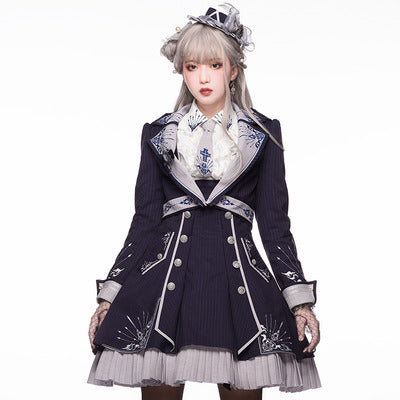 Youpairui - Sheffield - British Style Lolita JSK Set One Size suit A