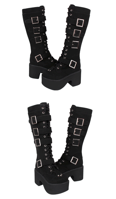 Angelic Imprint~Punk Lolita 8CM Heel Platform Shoes High Boots   