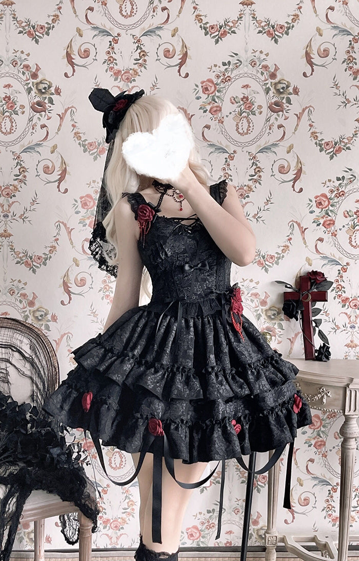 Alice Girl~Bloody Rose~Gothic Lolita Dress JSK Set   