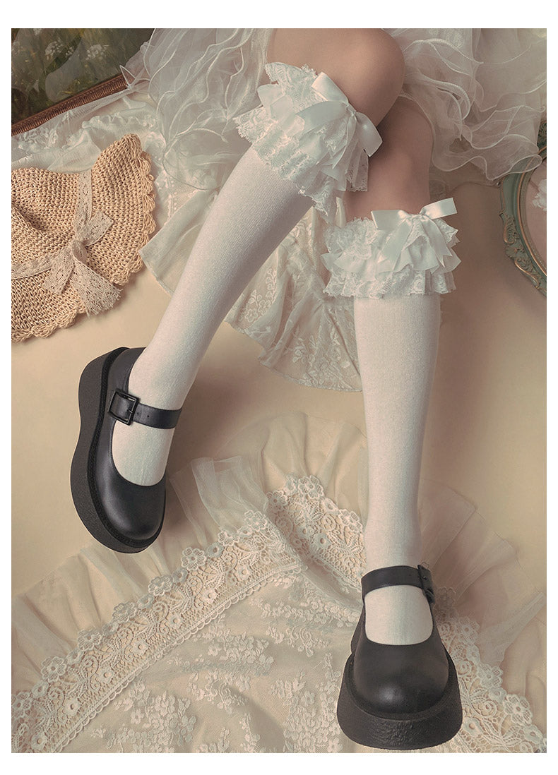(BuyForMe)WAGUIR~Lolita Bow Cotton Socks Lace Socks