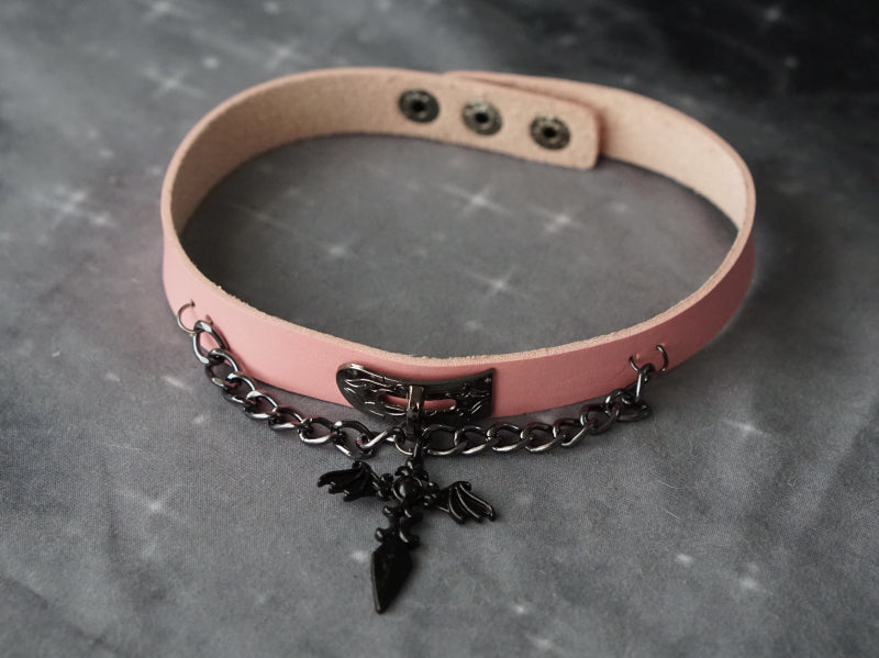 Gothic Lolita Cross Leather Choker – 42Lolita